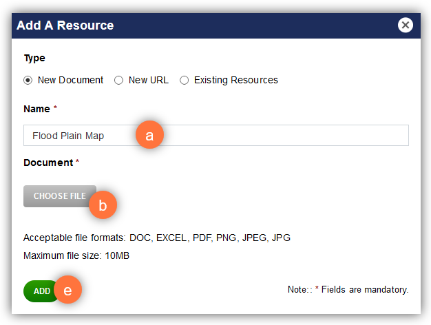 Add a Resource - Document Version
